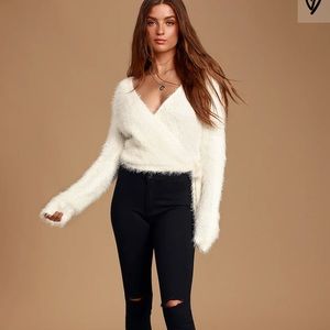 Gorgeous white wrap sweater